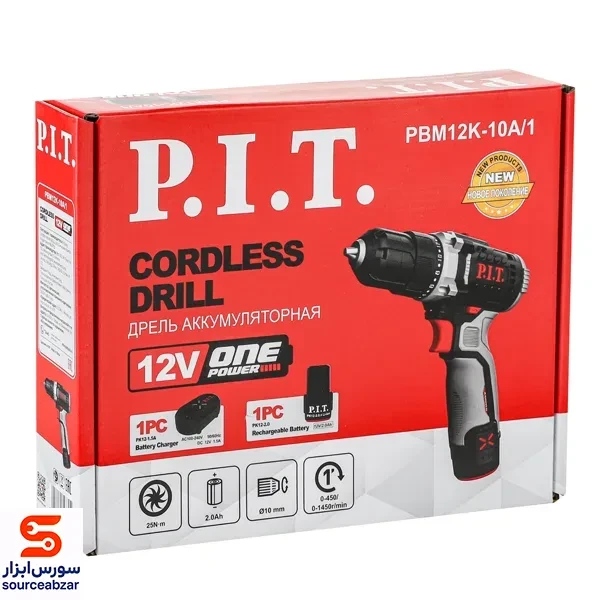 دریل شارژی پی ای تی (p i t)12ولت PBM12K-10A/1