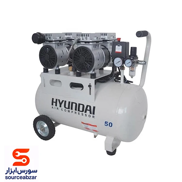 پمپ باد سایلنت هیوندای 50 لیتری مدل 1550-AC