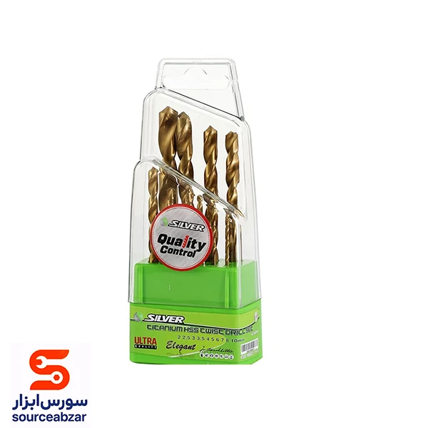 ست 10 عددی مته تیتانیوم سیلور مدل GT-BT10