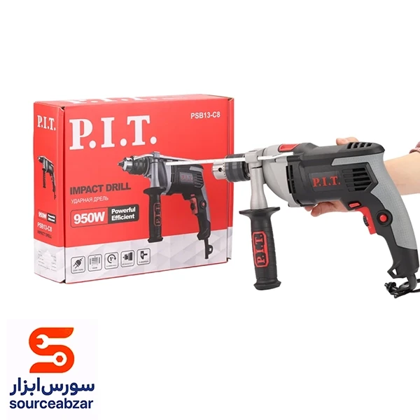 دریل چکشی برقی پی ای تی (p i t) 13 میلی متری 950 وات PSB13-C8