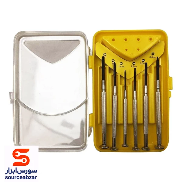 ست 6 عددی پیچ گوشتی ساعتی زرد