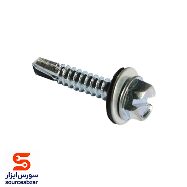بسته 50 عددی پیچ شیروانی سرمته واشردار سایز 1/4*1*14