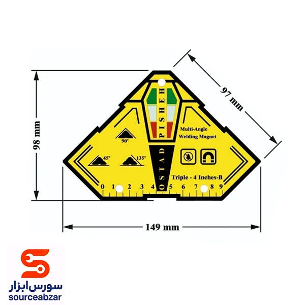 گونیا مگنتی جوشکاری 90 میلیمتر مدل TRIPLE4-B