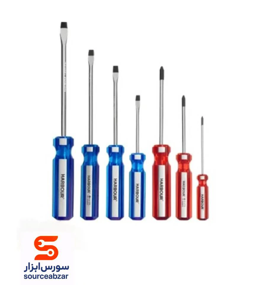 ست پیچ گوشتی 7 عددی هاربر مدل H7000P با دسته کریستالی