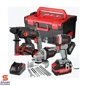 مجموعه ابزار شارژی کارگاهی پی ای تی (p i t)P0005-03