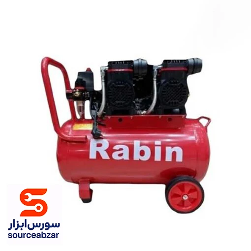 کمپرسور باد 80 لیتری دو سیلندر سایلنت رابین مدل R2780